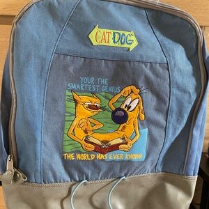 CatDog Blue and Gray vintage Y2K backpack